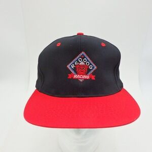 Vintage Red Dog Racing Hat Cap KC Caps Made In USA Embroidered‎ Black Red